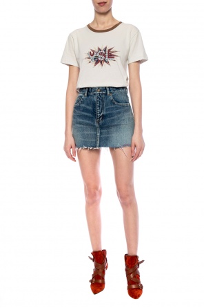 Raw-trimmed denim skirt, zdjęcie 2 Raw-trimmed denim skirt od Saint Laurent